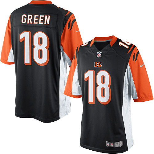 Men's Limited A.J. Green Nike Jersey Black Home - #18 NFL Cincinnati Bengals